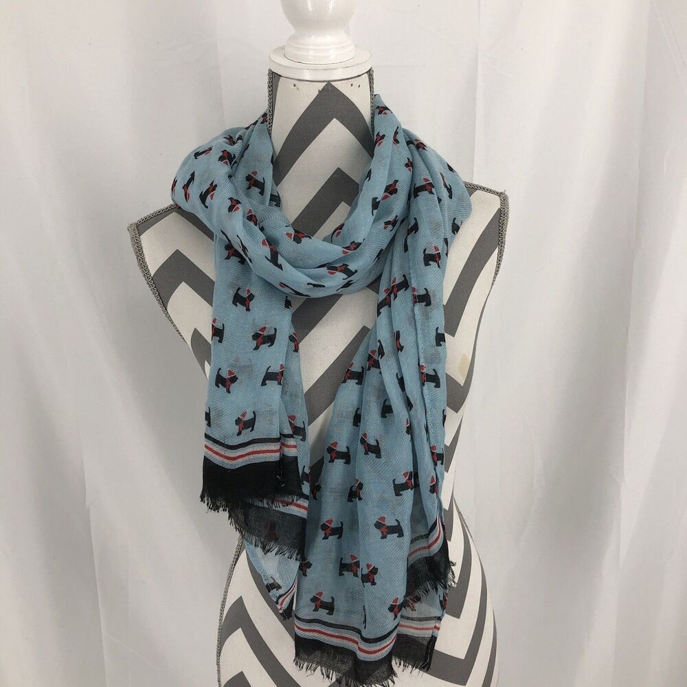 LADIES SHEER SCARF CHRISTMAS SCOTTISH TERRIERS SCOTTIE DOGS